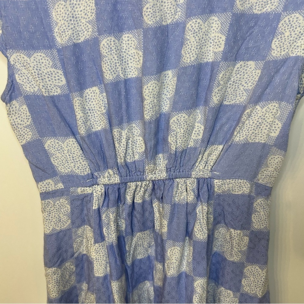 Urban Outfitters Harlow Twist Front Mini Dress, Blue White Floral Check, Small - Picture 9 of 12